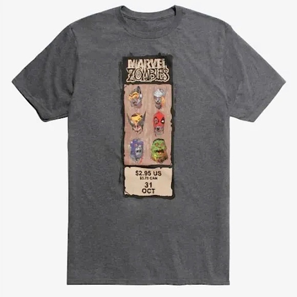 Marvel Other - MARVEL ZOMBIES Comic Graphic T-Shirt NWT Unisex UNWORN Size L Gray HOT TOPIC